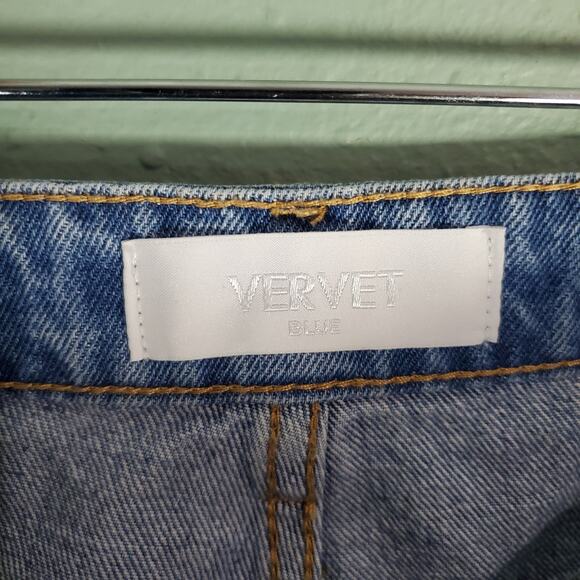 Vervet Womens Super High Rise Distresseed Denim Shorts Size Large - Picture 3 of 5